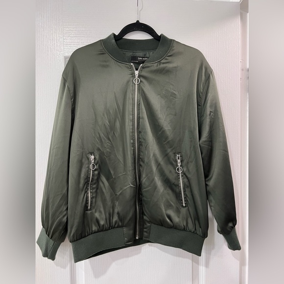 Zara-Green Bomber Jacket - Picture 1 of 3
